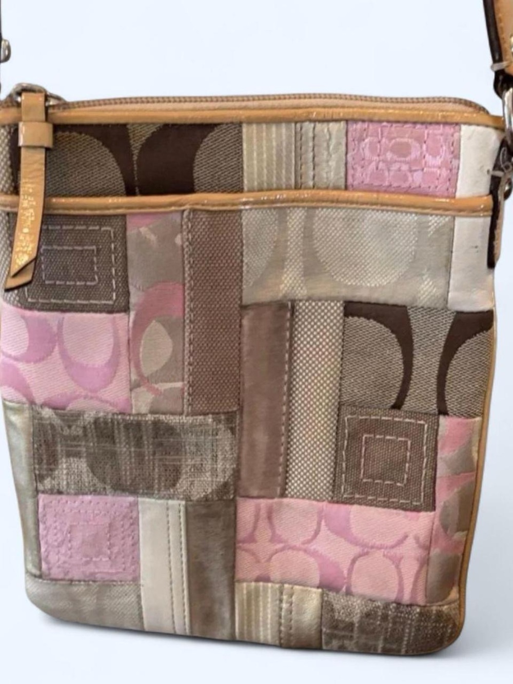 2000s Coach Patchwork Signature Patchwork Shoulder Multi-color Canvas Leather - Picture 3 of 8